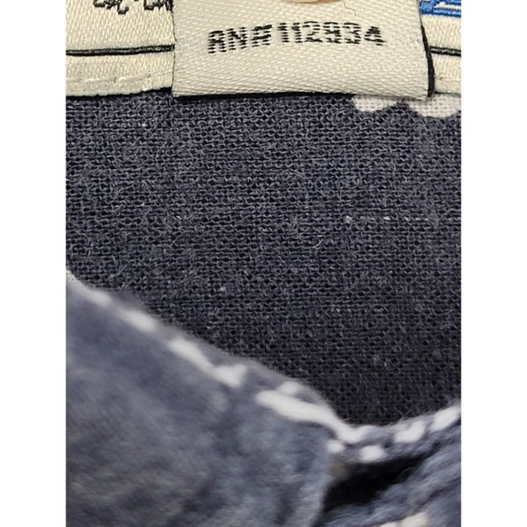 HP Honolua Gray White Floral Linen Short Sleeve Button Up Hawaiian Casual Shirt - Picture 11 of 13